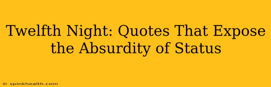Twelfth Night: Quotes That Expose the Absurdity of Status