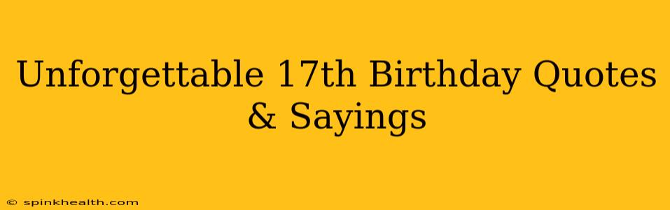 Unforgettable 17th Birthday Quotes & Sayings