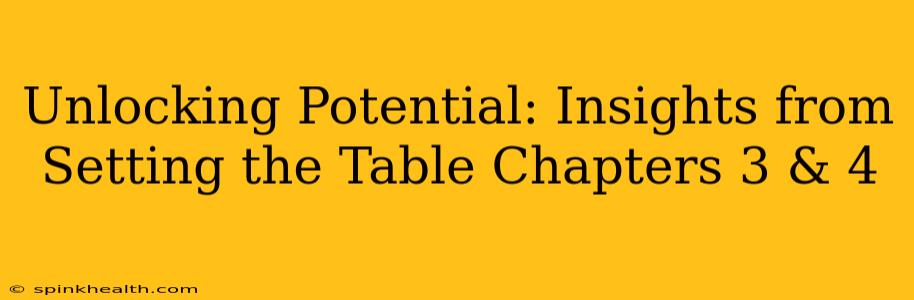 Unlocking Potential: Insights from Setting the Table Chapters 3 & 4