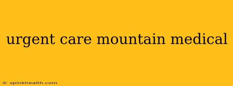 urgent care mountain medical