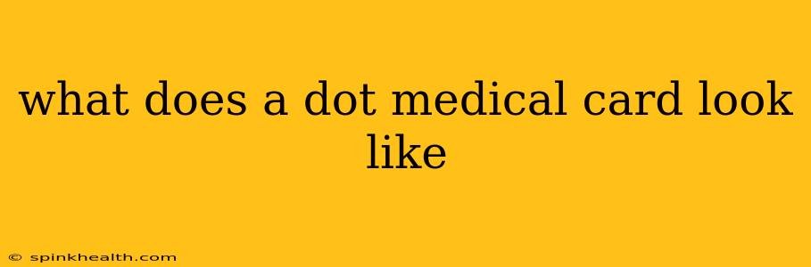 what does a dot medical card look like
