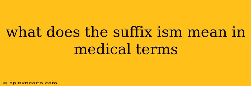 what does the suffix ism mean in medical terms