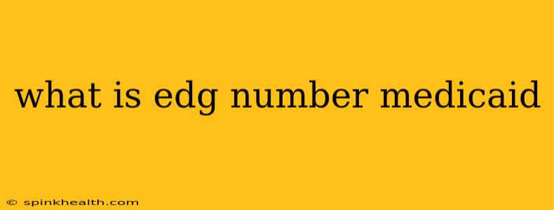 what is edg number medicaid