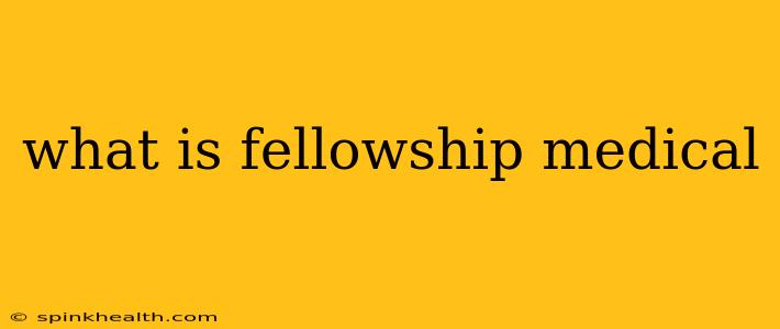 what is fellowship medical