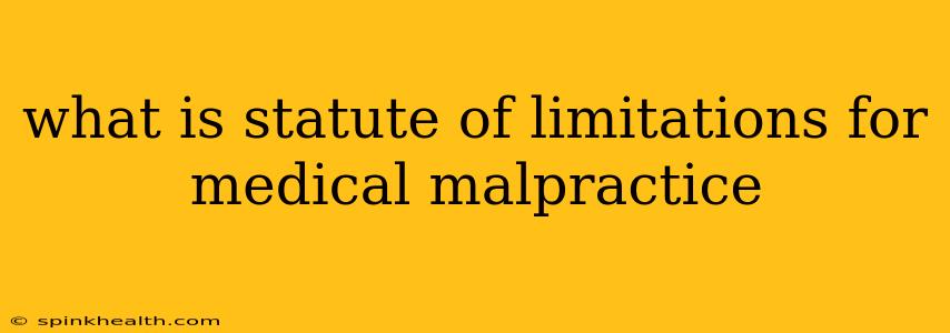 what is statute of limitations for medical malpractice