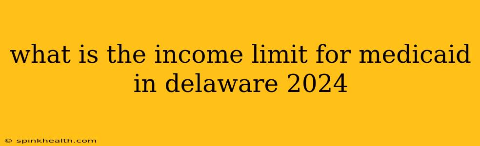 what is the income limit for medicaid in delaware 2024