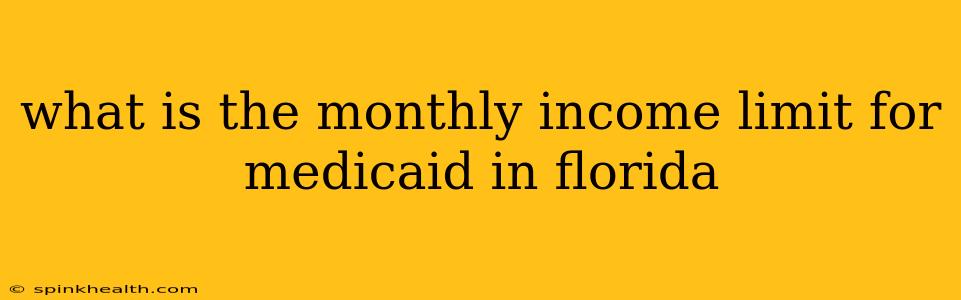 what is the monthly income limit for medicaid in florida