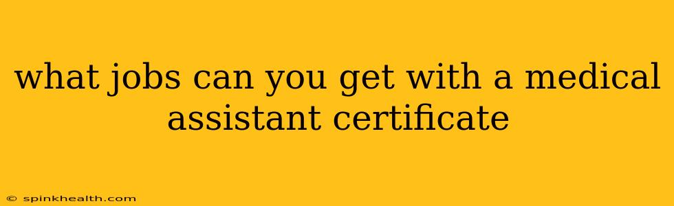 what jobs can you get with a medical assistant certificate