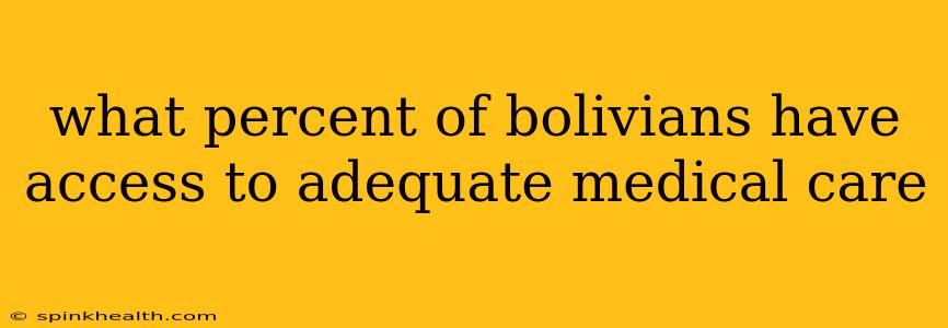 what percent of bolivians have access to adequate medical care