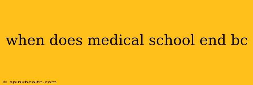 when does medical school end bc