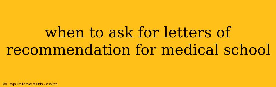 when to ask for letters of recommendation for medical school