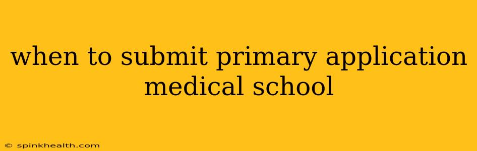 when to submit primary application medical school
