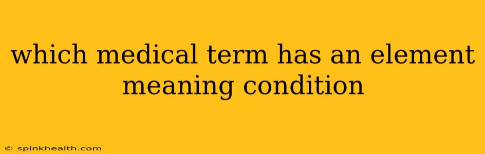 which medical term has an element meaning condition