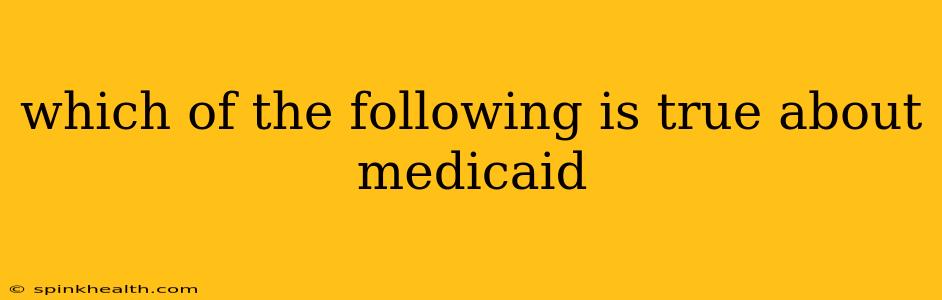 which of the following is true about medicaid