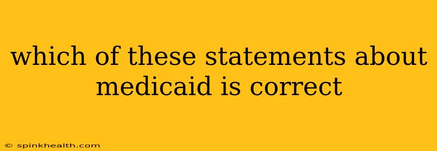 which of these statements about medicaid is correct