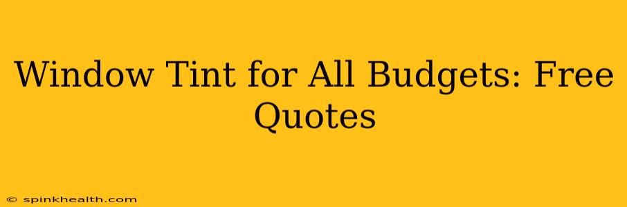 Window Tint for All Budgets: Free Quotes