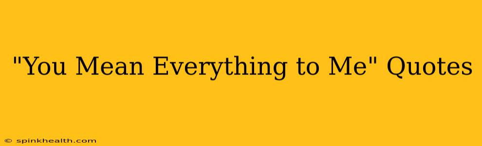 "You Mean Everything to Me" Quotes