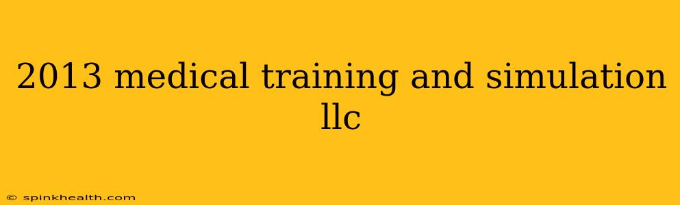 2013 medical training and simulation llc