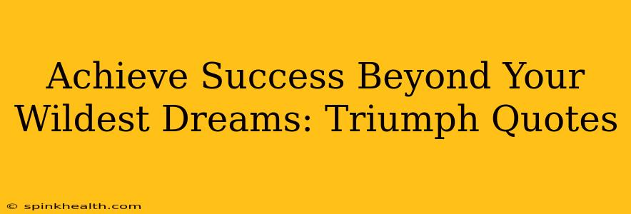 Achieve Success Beyond Your Wildest Dreams: Triumph Quotes