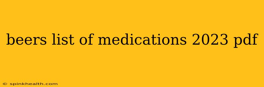 beers list of medications 2023 pdf
