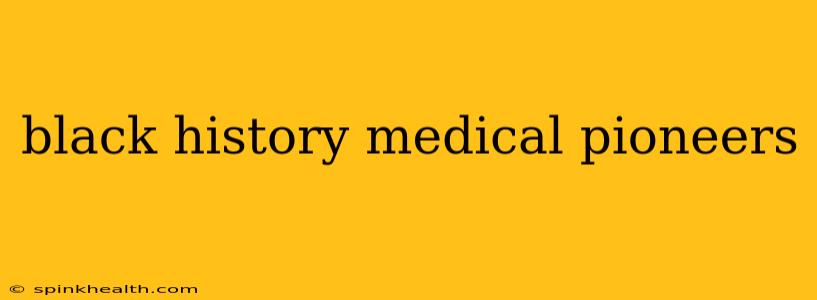 black history medical pioneers