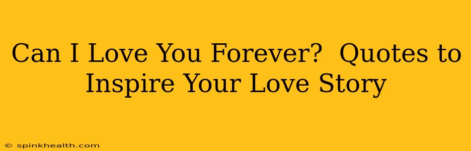 Can I Love You Forever?  Quotes to Inspire Your Love Story