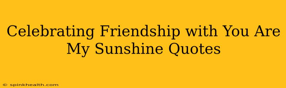 Celebrating Friendship with You Are My Sunshine Quotes