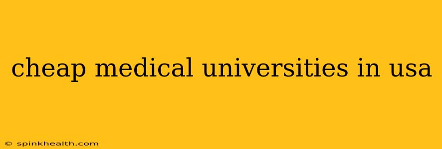 cheap medical universities in usa