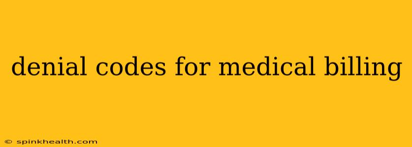 denial codes for medical billing