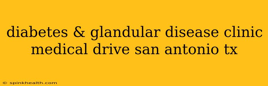 diabetes & glandular disease clinic medical drive san antonio tx