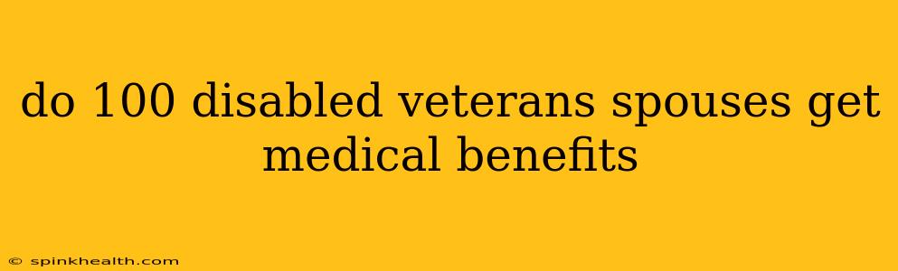 do 100 disabled veterans spouses get medical benefits