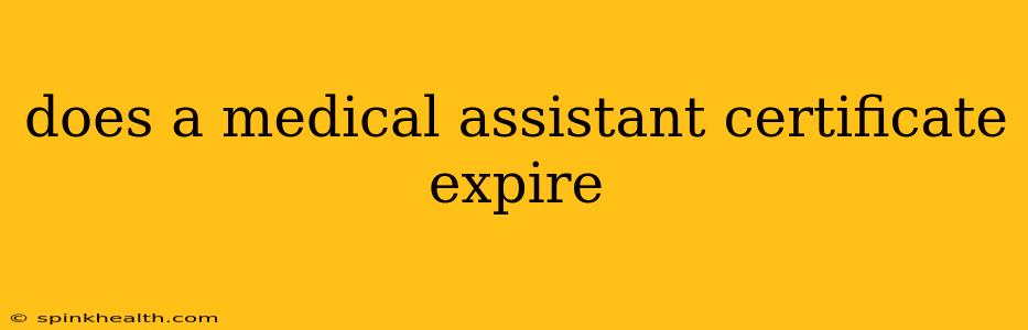 does a medical assistant certificate expire