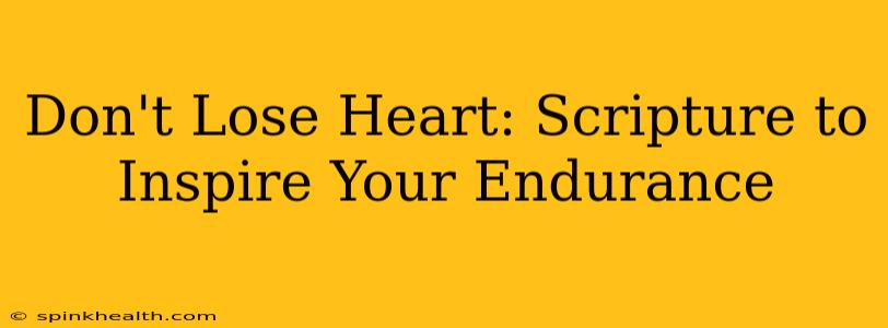 Don't Lose Heart: Scripture to Inspire Your Endurance