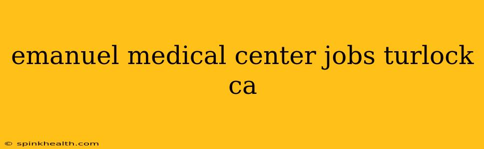 emanuel medical center jobs turlock ca