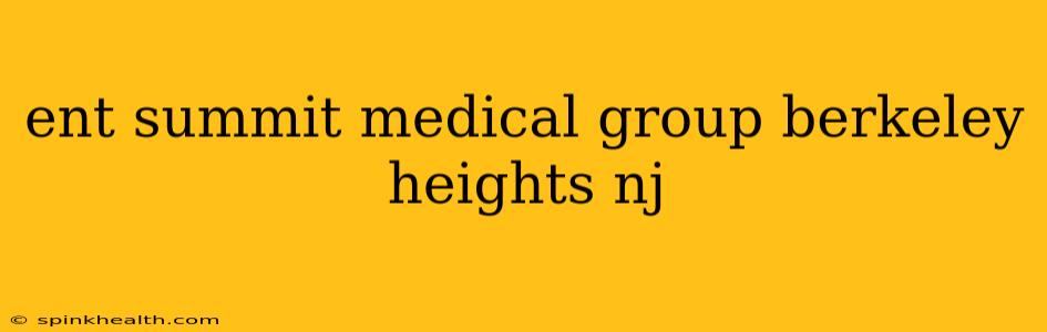 ent summit medical group berkeley heights nj
