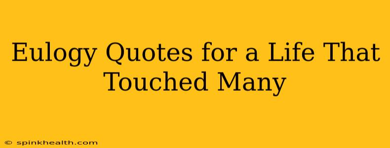 Eulogy Quotes for a Life That Touched Many