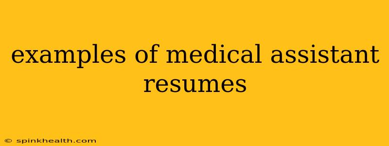 examples of medical assistant resumes