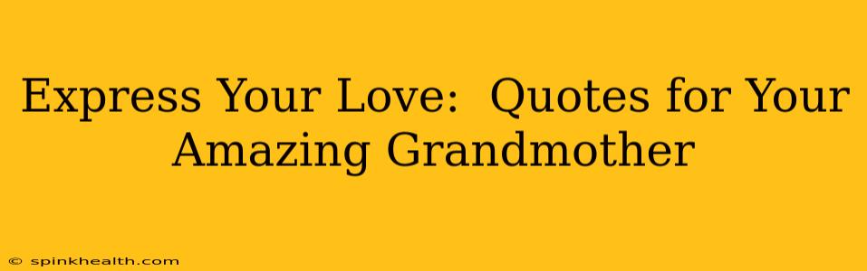 Express Your Love:  Quotes for Your Amazing Grandmother