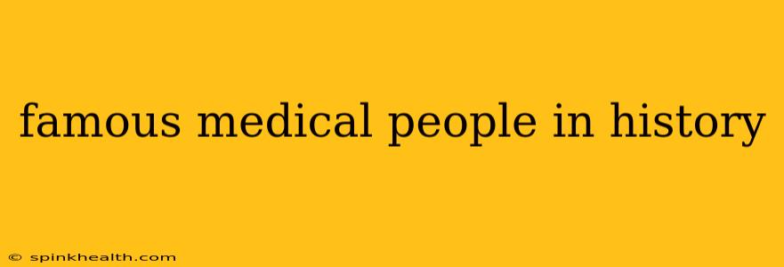 famous medical people in history