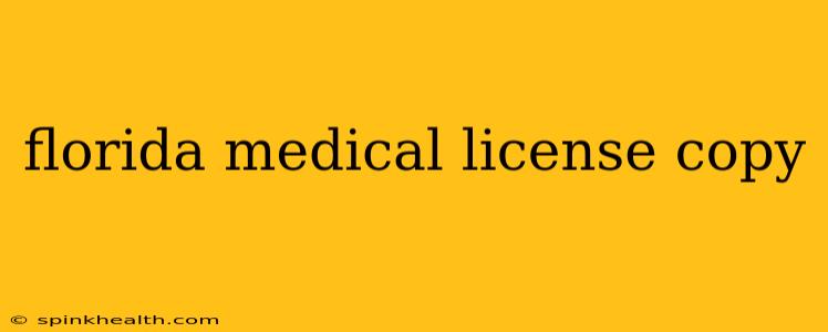 florida medical license copy