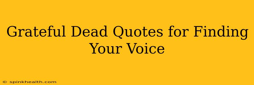Grateful Dead Quotes for Finding Your Voice