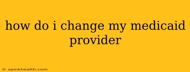 how do i change my medicaid provider