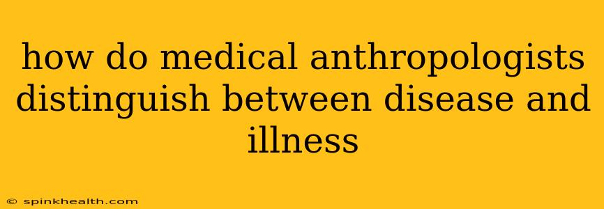 how do medical anthropologists distinguish between disease and illness
