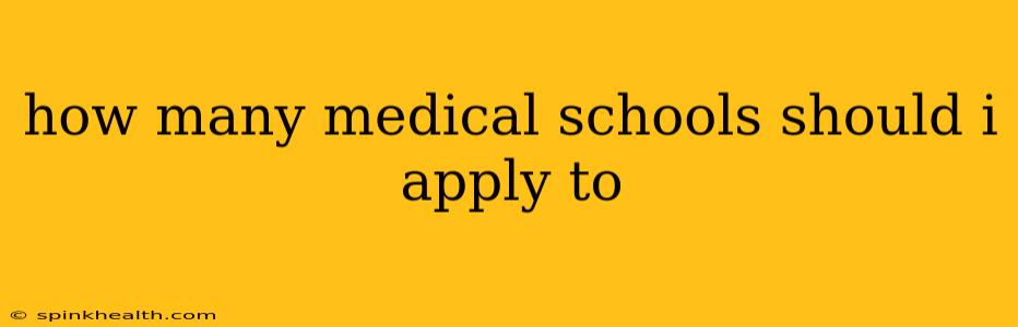 how many medical schools should i apply to