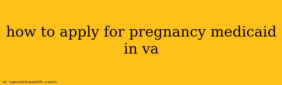 how to apply for pregnancy medicaid in va