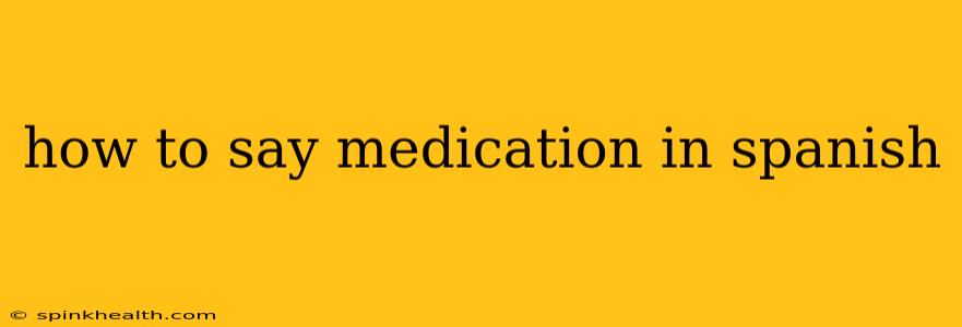 how to say medication in spanish