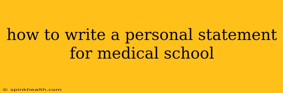 how to write a personal statement for medical school