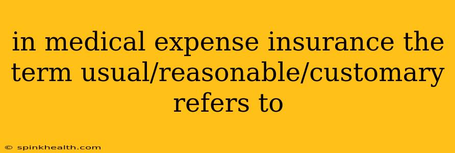 in medical expense insurance the term usual/reasonable/customary refers to