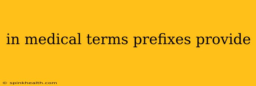 in medical terms prefixes provide
