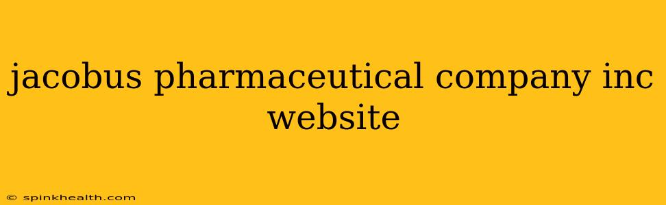 jacobus pharmaceutical company inc website
